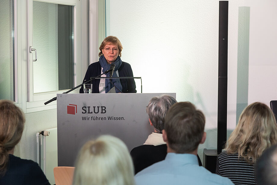 Prof.in Angela Rösen-Wolff zur Eröffnung des SLUB Open Science Lab, Foto: René Grodde
