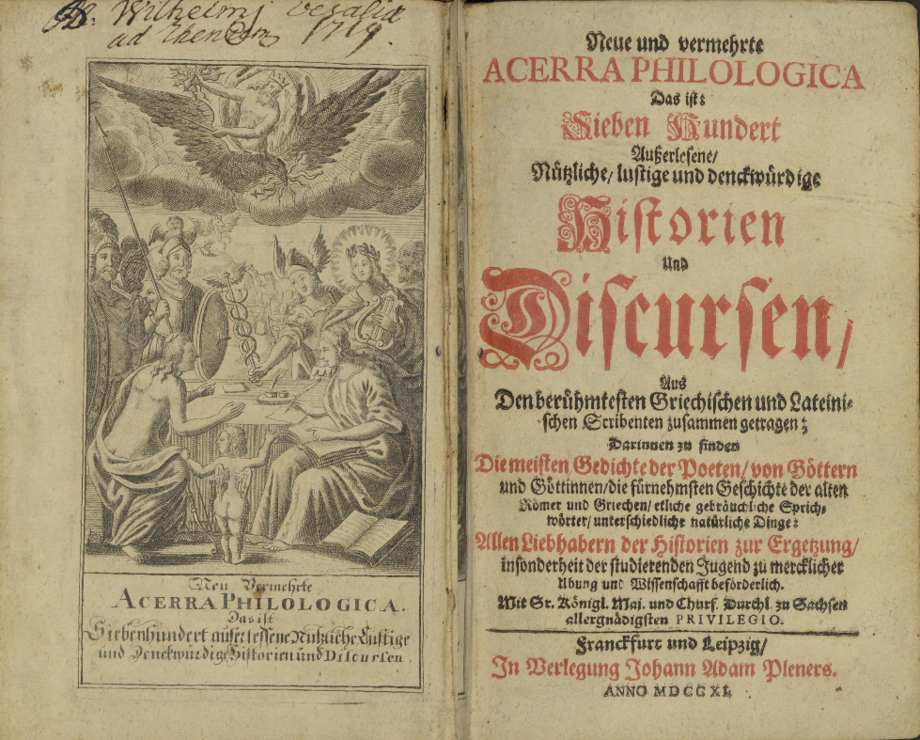 Die Anthologie von Peter Lauremberg, erschienen 1711, Digitalisat: SLUB Dresden