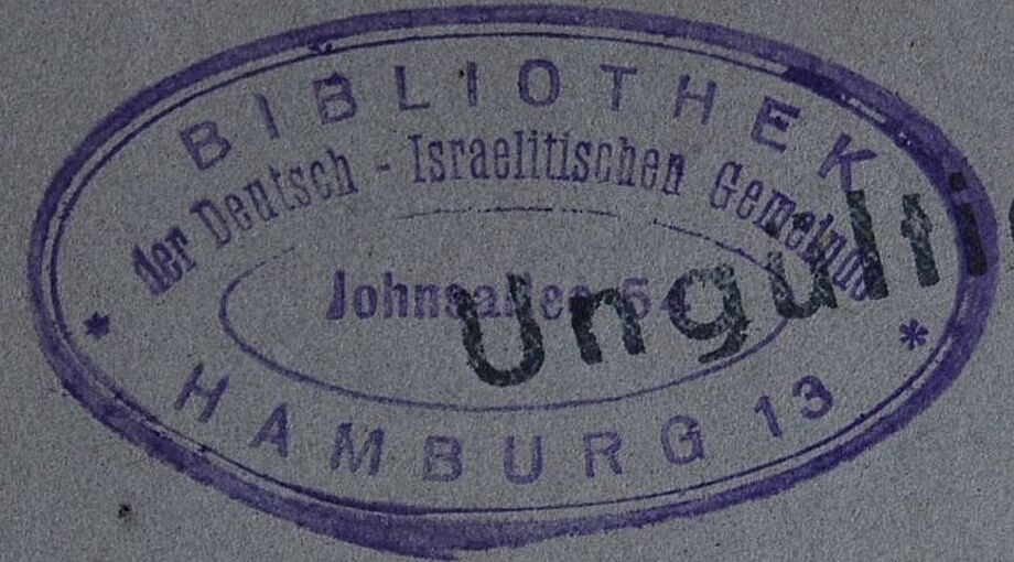 Stempel der Bibliothek der Deutsch-Israelitischen Gemeinde Hamburg
