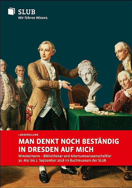 Plakat zur Winckelmann-Ausstellung „Man denkt noch beständig in Dresden an mich."