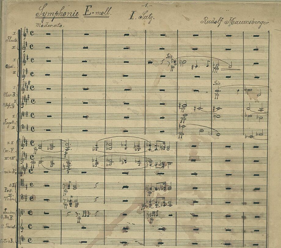 Rudolf Mauersberger: Symphonie E-moll. Abschrift, 1917. SLUB: Mus.11302-N-500