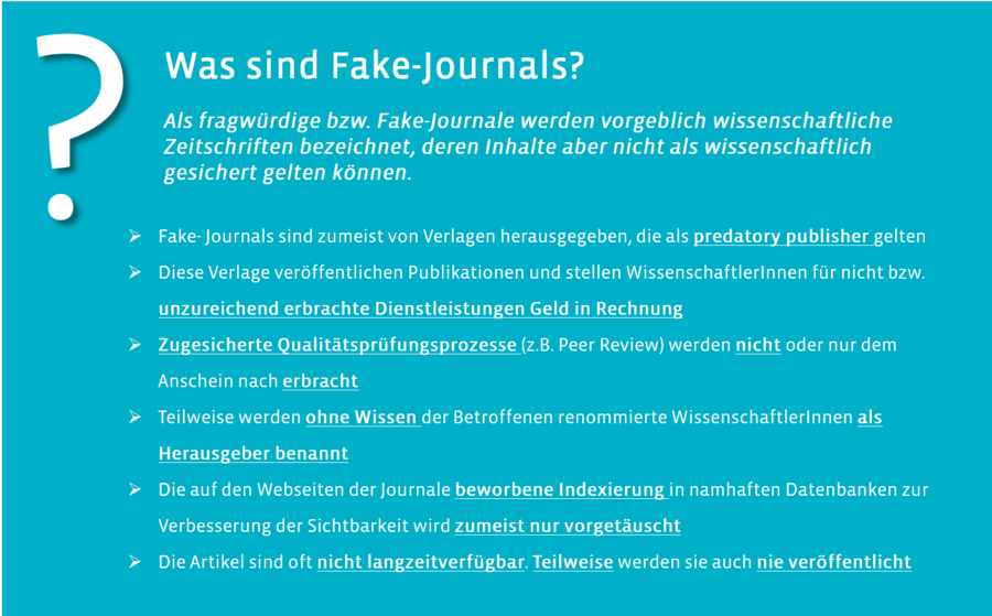 Infographik zu Fake-Journals